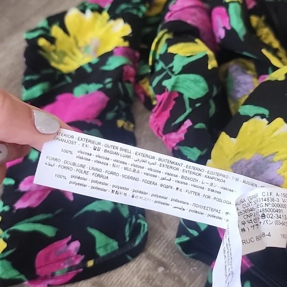 NEW! ZARA Long Sleeve Vibrant Floral Sweetheart Neckline Crop Top XS - Picture 10 of 11